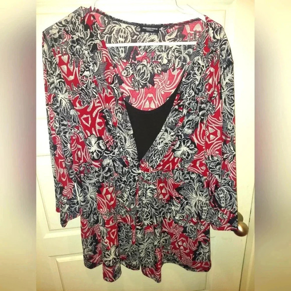 Perseption Tops - Plus Size Printed Tunic